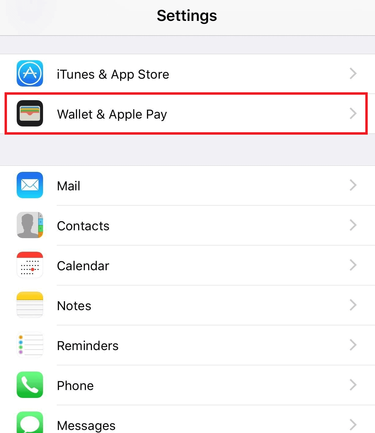 Tap on Wallet & Apple Pay from the list | How to Remove Credit Card from Apple ID